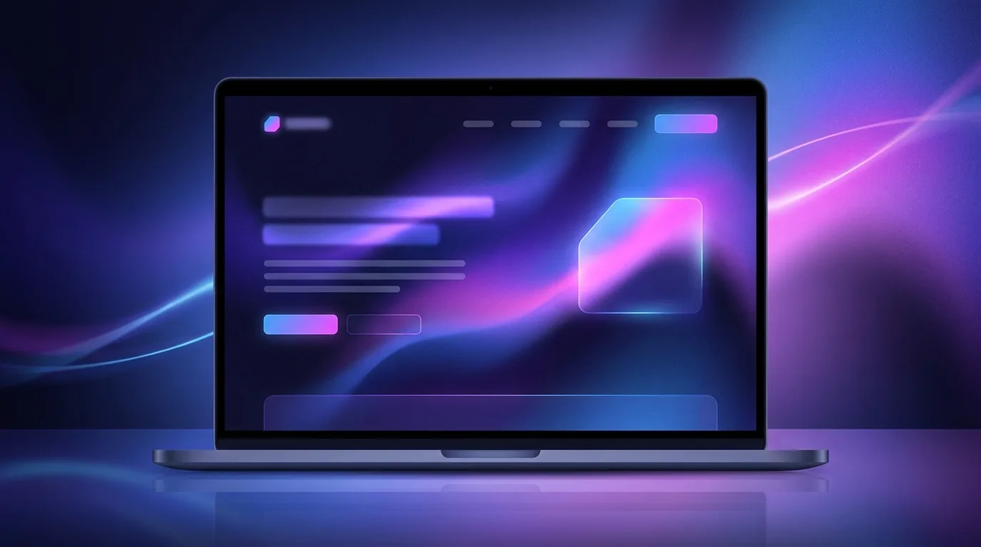 Aurora gradient example: flowing teal, violet and pink light on a dark background